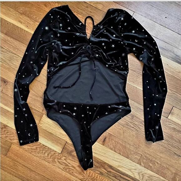 NWT WILD FABLE VELVET SPARKLE BODYSUIT - Picture 4 of 7